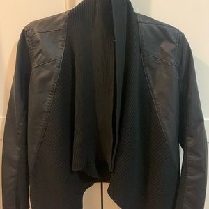 BLANKNYC faux leather/sweater mix jacket